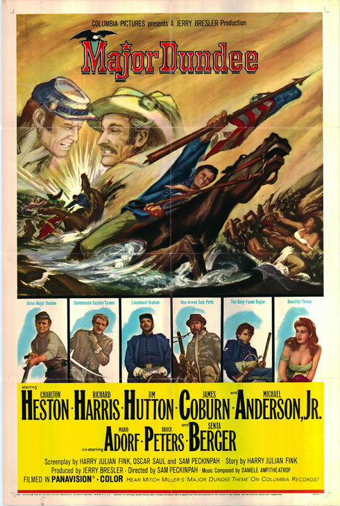 major dundee 1965 one sheet poster folded